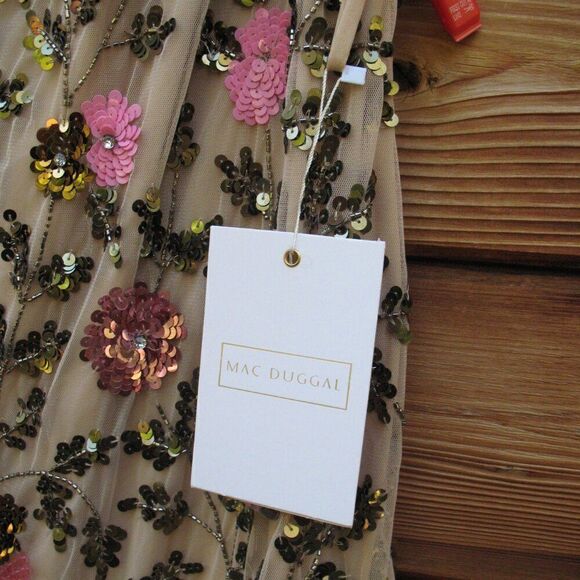 Mac Duggal 10903 Womens FLORAL SEQUINED ONE SHOULDER COLUMN GOWN - Picture 13 of 15